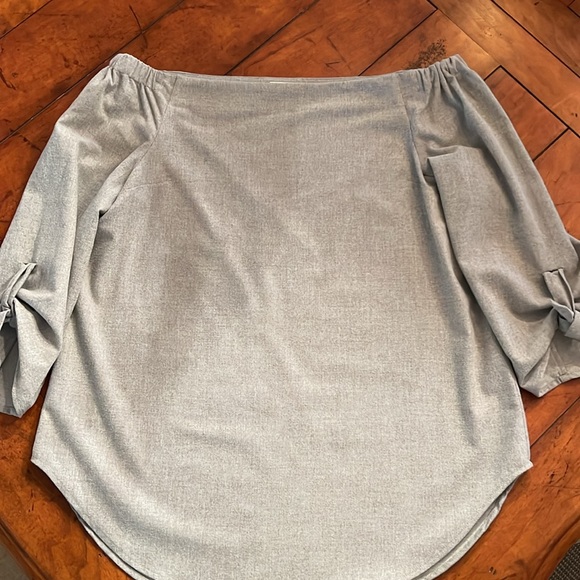 Babaton grey flannel off the shoulder top - Picture 4 of 5